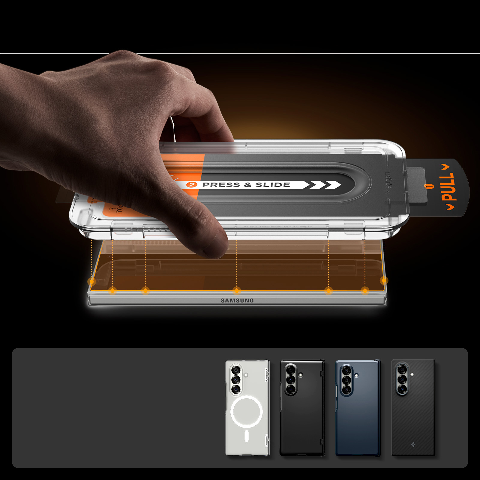 Szkło do etui + Aplikator Spigen Glas.tr EZ Fit 2-Pack do Galaxy Z Fold7